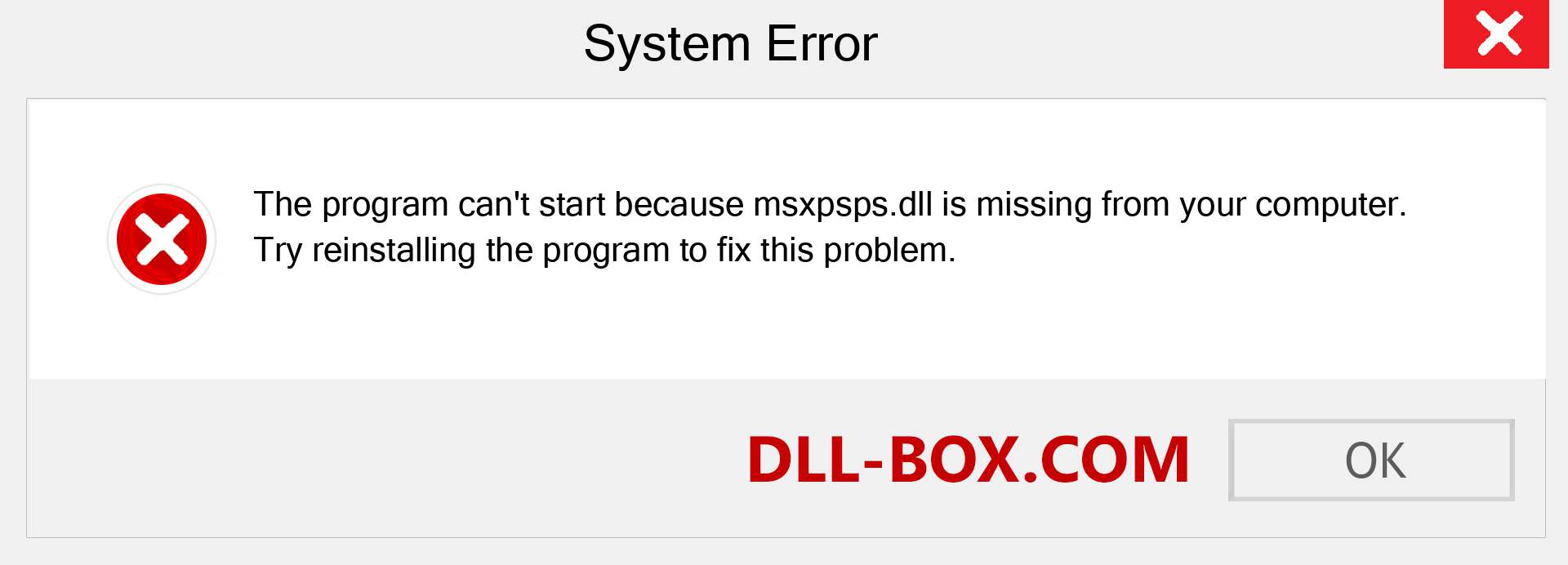 msxpsps.dll file is missing?. Download for Windows 7, 8, 10 - Fix  msxpsps dll Missing Error on Windows, photos, images