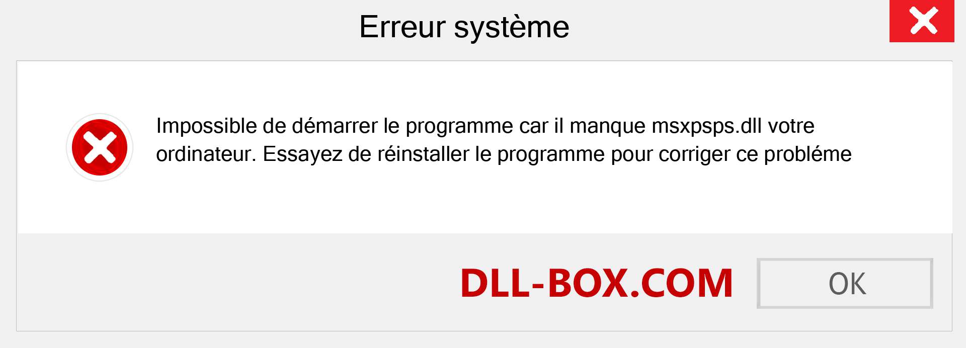 Le fichier msxpsps.dll est manquant ?. Télécharger pour Windows 7, 8, 10 - Correction de l'erreur manquante msxpsps dll sur Windows, photos, images